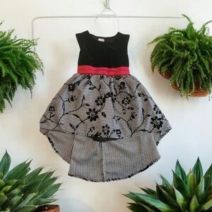 Wonder Nation Velvet High Low Black and Red Formal Kids Dress Size 4